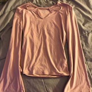 pink long sleeve crop top